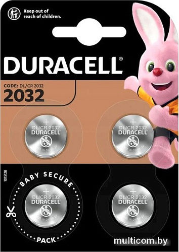 Батарейка DURACELL Specialistica Litio CR2032 (таблетка, 4 шт)