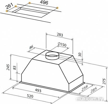 Кухонная вытяжка Best PASC580 XS 52