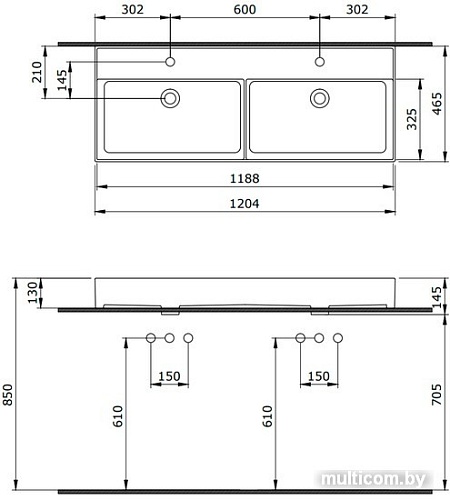 Умывальник Bocchi Milano (белый) 1393-001-0132