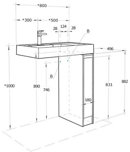 Акватон Тумба под умывальник Лондри 20 1A2671K1LH0C0