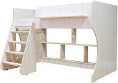 Кровать-чердак Красная звезда Р436 Капризун 2 с полками 160x80 (дуб млечный)