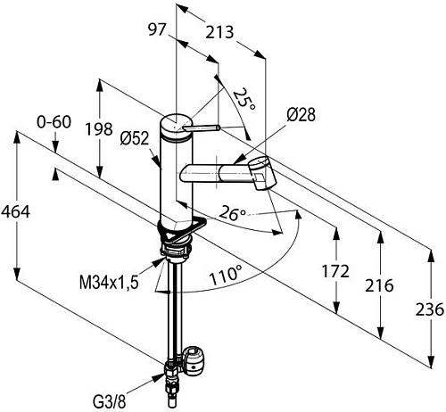 Смеситель Kludi Tangenta 44941F875