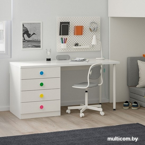 Кровать-чердак Ikea Стува/Фолья 200x90 (4 ящика, 2 дверцы, белый) 792.752.42