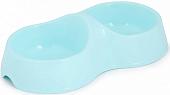 Двойная миска Альтернатива Мур-мяу М8273 (голубой)