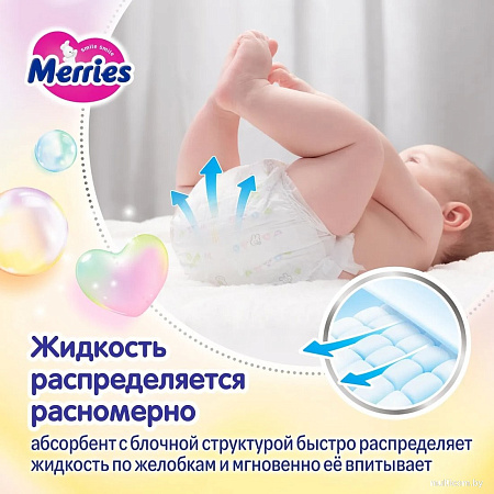 Подгузники Merries NB 1 до 5 кг (76 шт)