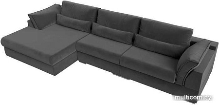 Угловой диван Mebelico Пекин Long 115428L (левый, велюр, серый)