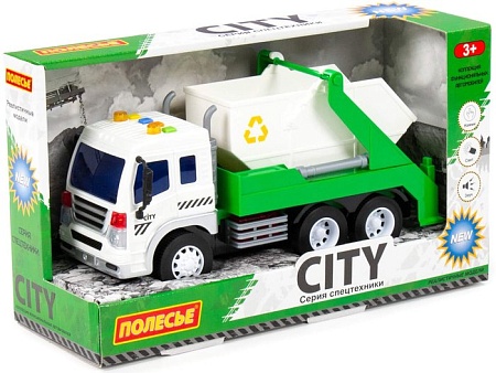 Грузовик Полесье Сити контейнеровоз 86198 (зелёный)