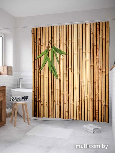 Шторка-занавеска для ванны JoyArty Листья бамбука sc_5291