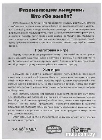Развивающая игра Умные игры Кто где живет? Малышарики 4680107907493