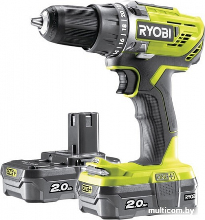 Дрель-шуруповерт Ryobi R18DD3-220S 5133003348 (с 2-мя АКБ 2 Ah, сумка)