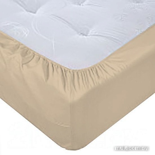 Постельное белье Luxsonia Сатин на резинке 160x200 Мр0020 (бежевый)