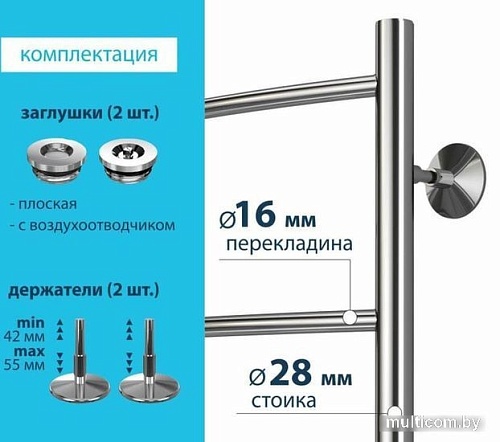 Полотенцесушитель Stelmix ВПС П4 400x600 (БП, 3/4")