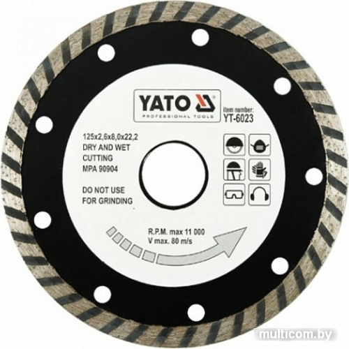 Отрезной диск алмазный Yato YT-6023