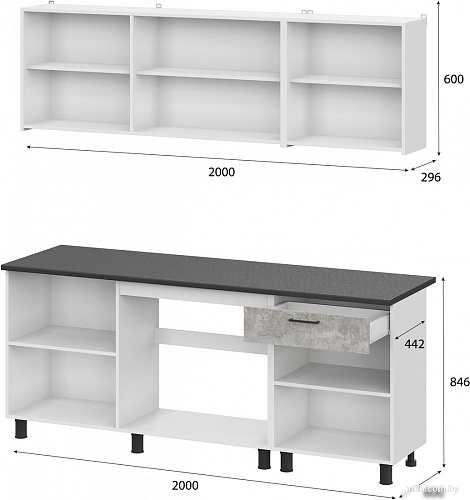 Mio Tesoro КГ-9 2.0 (белый/цемент темный/цемент светлый/черный)