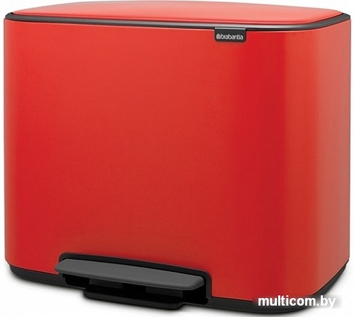 Brabantia Bo Pedal Bin 11л + 23л (пламенно-красный)