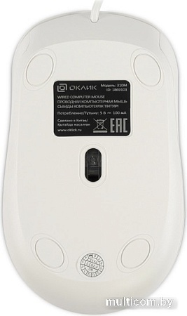 Мышь Oklick 310M (белый/серый)