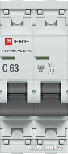 Выключатель автоматический EKF PROxima ВА 47-63N M636263C