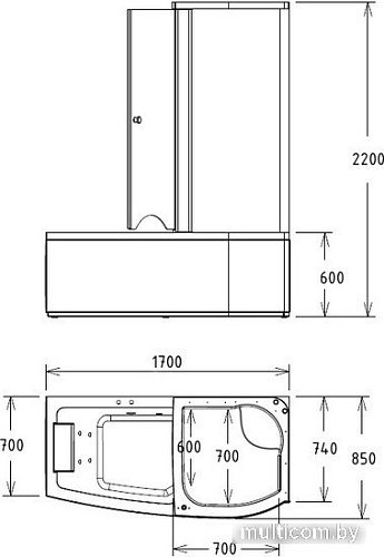 Душевая кабина Gemy G8040 B R (с гидромассажем)