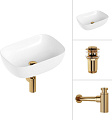 Умывальник Lauter 21493A + клапан 21190G + сифон 21635G (золото)