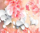 Фотообои Citydecor Цветочный декор 3 3D с защитным покрытием 300x254