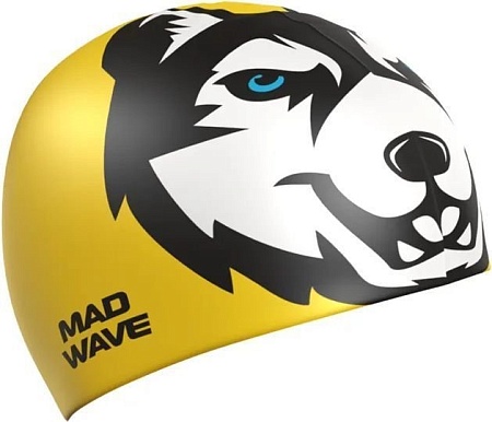 Шапочка для плавания Mad Wave Husky (желтый)