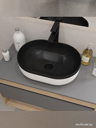 Умывальник Teymi Solli 48 Duo Artceramic T50388 (черно-белый матовый)