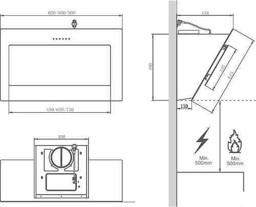Кухонная вытяжка Midea MH60AN582RGI