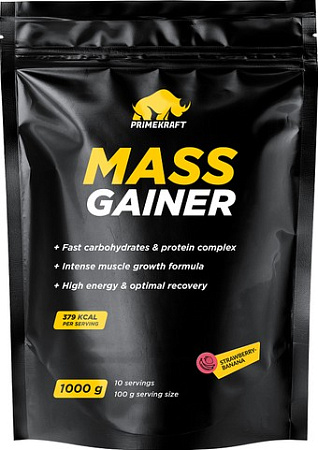 Протеин Prime Kraft Mass Gainer (1000г, клубника/банан)