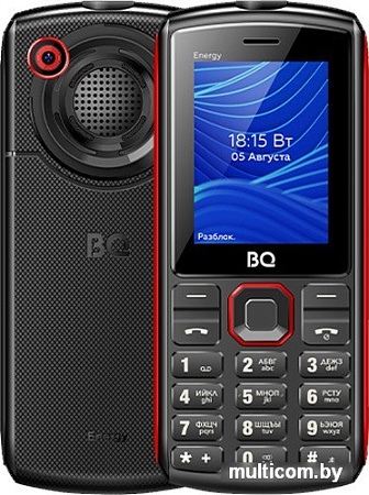 Кнопочный телефон BQ-Mobile BQ-2452 Energy (черный/красный)