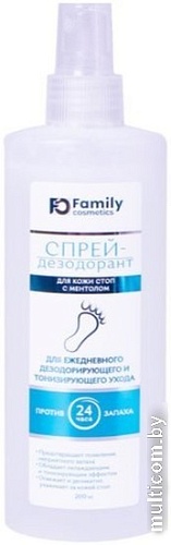 Family Cosmetics Спрей – дезодорант для кожи стоп с ментолом 200 мл