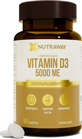 Витамины, минералы Nutraway D3 5000ME (90 капсул)
