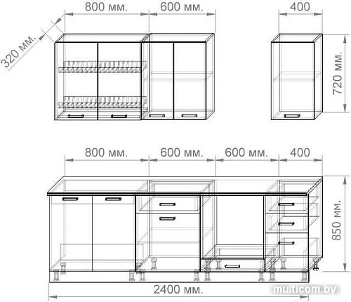 Кухня Славянская столица 36-2 (дуб сонома/белый)