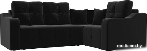Угловой диван Mebelico Кембридж угловой 108825 (правый, микровельвет, черный)