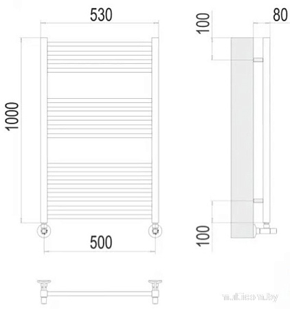 Полотенцесушитель TERMINUS Сицилия П16 500x1000 (хром)