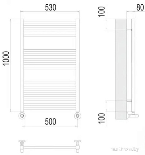 Полотенцесушитель TERMINUS Сицилия П16 500x1000 (хром)