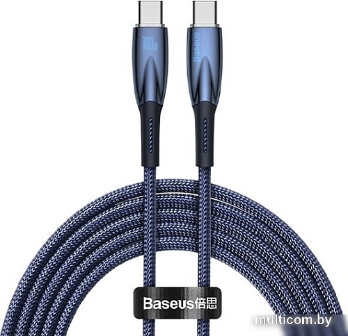 Кабель Baseus Glimmer Series Fast Charging Data Cable USB Type-C - Type-C 100W CADH000703 (1 м, синий)