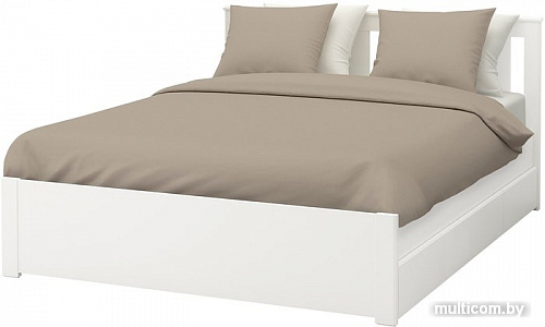 Кровать Ikea Сонгесанд 200x160 (два ящика, белый, Лонсет) 492.412.58