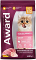 Сухой корм для кошек Award Healthy Growth Kitten (для котят от 1 месяца с индейкой и курицей с добавлением рыбьего жира и семян льна) 400 г