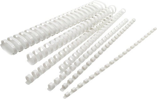 Пластиковая пружина для переплета Silwerhof d=6 мм 2-20 лист A4 белый (100 шт)