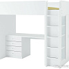 Кровать-чердак Ikea Стува/Фритидс 200x90 (4 ящика, 2 дверцы, бел/бел) 592.621.65