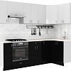 Готовая кухня S-Company Клео глосc 1.2x2.5 правая (черный глянец/белый глянец)