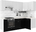 Готовая кухня S-Company Клео глосc 1.2x2.5 правая (черный глянец/белый глянец)