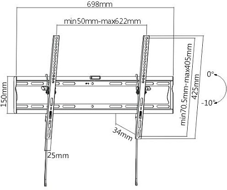 Кронштейн Brateck KL20-64T Black