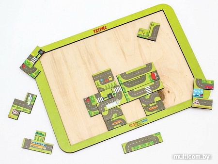 Мозаика/пазл WoodLand Toys Тетрис большой Карта города 065104