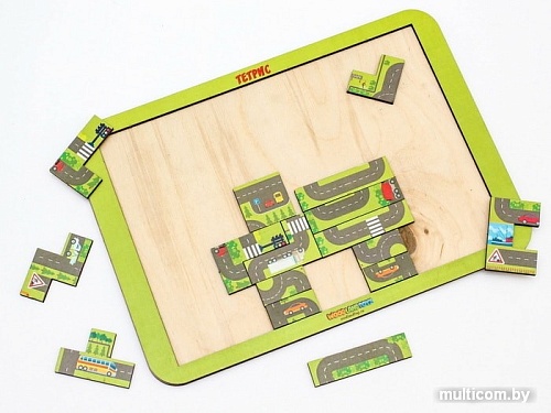 Мозаика/пазл WoodLand Toys Тетрис большой Карта города 065104