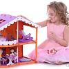 Кукольный домик Krasatoys Загородный дом Анжелика с мебелью 000254 (оранжевый/сиреневый)