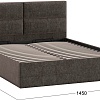 Кровать Трия Глосс универсальная с ПМ тип 1 140x200 (микровелюр Jercy Stone)