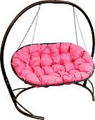 Подвесной диван M-Group Мамасан 12120208 (коричневый/розовая подушка)