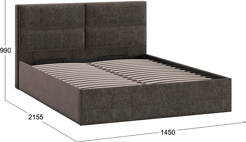 Кровать Трия Глосс универсальная с ПМ тип 1 140x200 (микровелюр Jercy Stone)