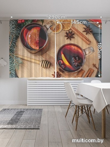 Комплект штор JoyArty Теплый глинтвейн Oxford DeLux 1.45x1.8 м pox_380842 (2 шт)